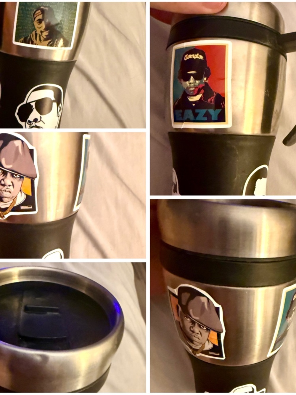 Rap hip hop music coffee Bubba insulated coffee mug cup +lid Eazy E Biggie Tupac